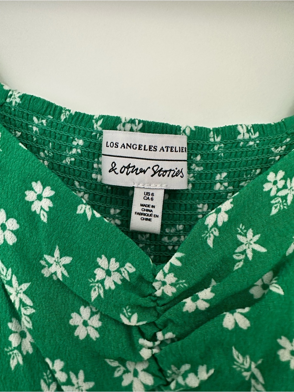 & Other Stories Green Floral Flowy Puff Sleeve Dress (size 6) - Picture 4 of 5